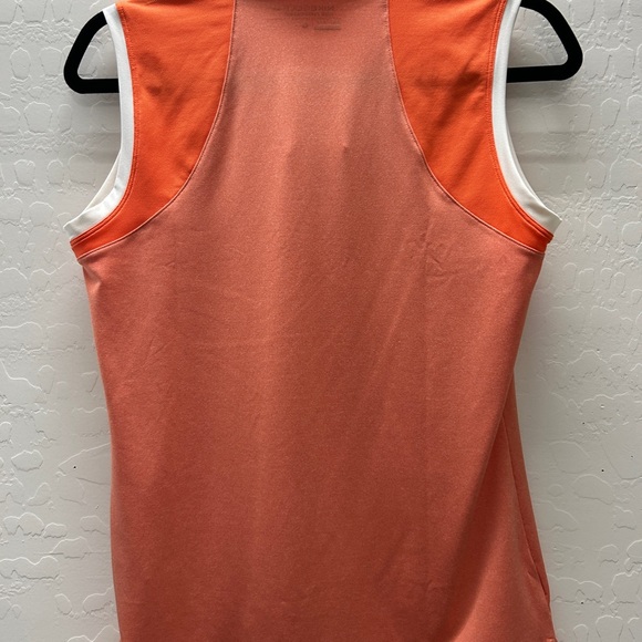 Nike Women's Coral and White Collared Sleeveless Golf Polo - Picture 2 of 3